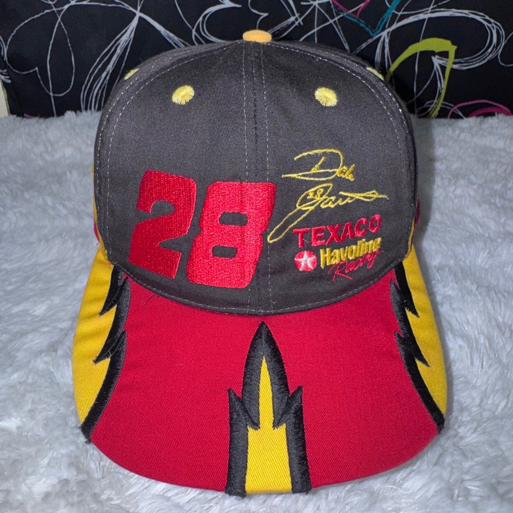 NASCAR Dale Jarrett Hat Mens OSFA Black Red Texaco Havoline Racing Snapback
